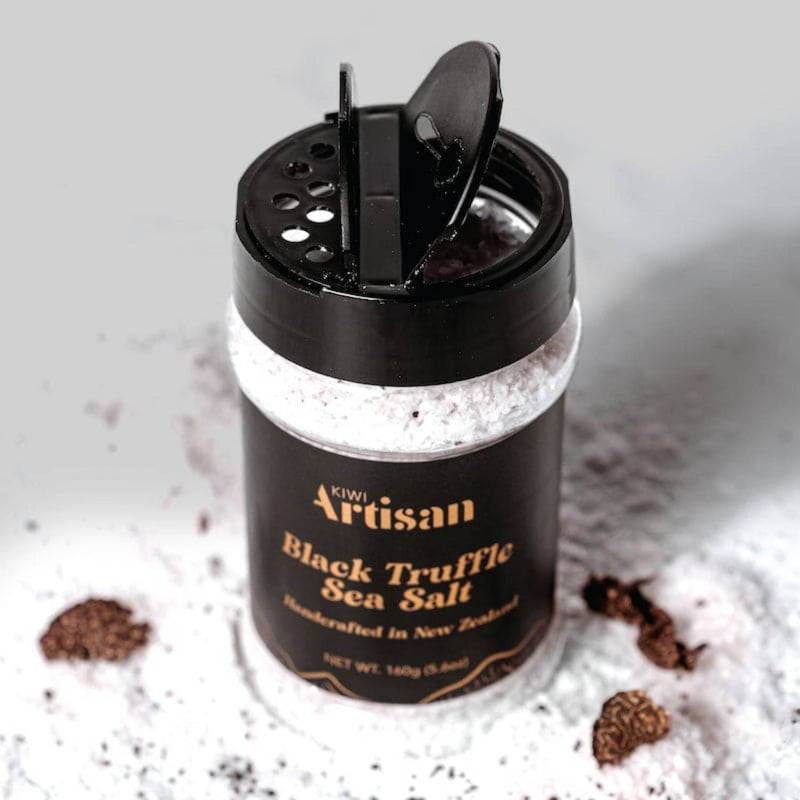 Handcrafted in New Zealand Black Truffle Sea Salt